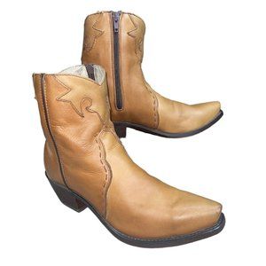 Durango Women's Boottie Boots Western Light Brown Pointed Zip Sz 8.5 N. Narrow